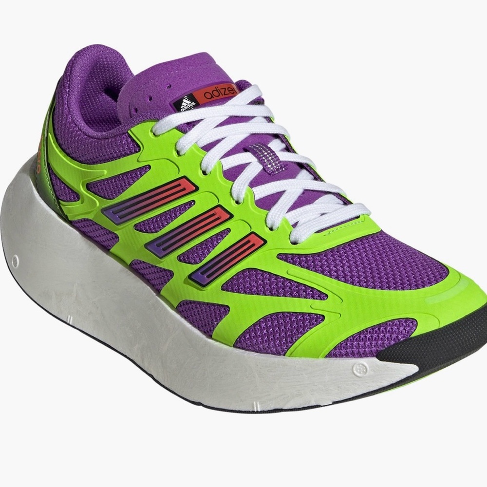 Adidas adizero aruku women's sz 9 purple /solar green worn 2x $140 EUC
